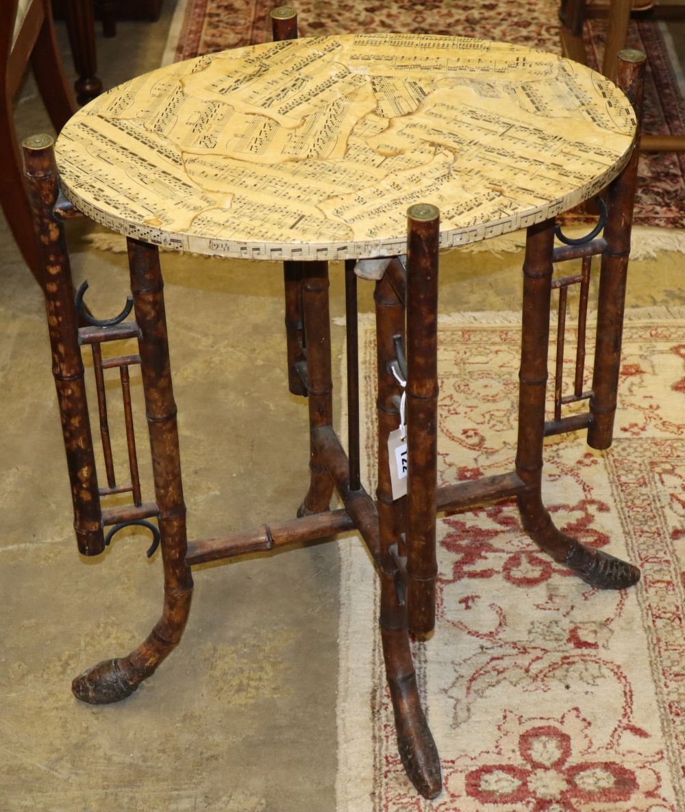 A Victorian bamboo folding table, W.59cm, D.44cm, H.67cm